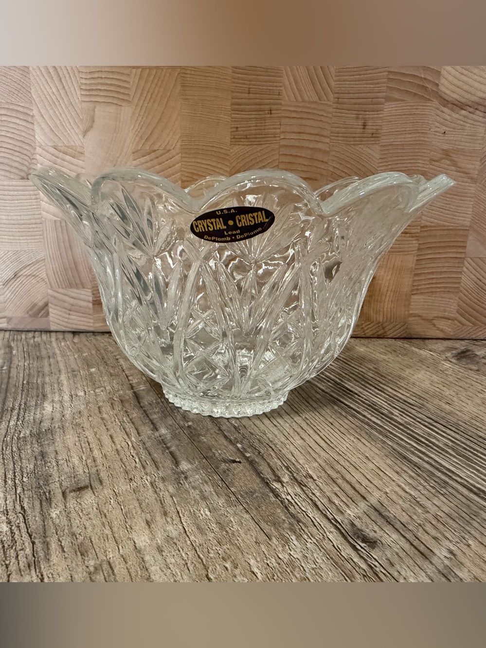 Vintage Deplomb Lead Crystal Candy Dish